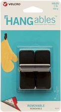 Velcro(R) Brand HANGables Removable Small Hook 2/Pkg Black, Holds Up To 1lb