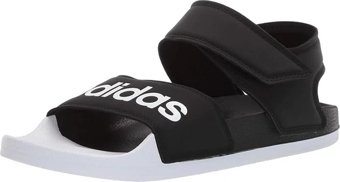 adidas Performance Women's adilette Sandal Sandal, black/white/black, 9 M US