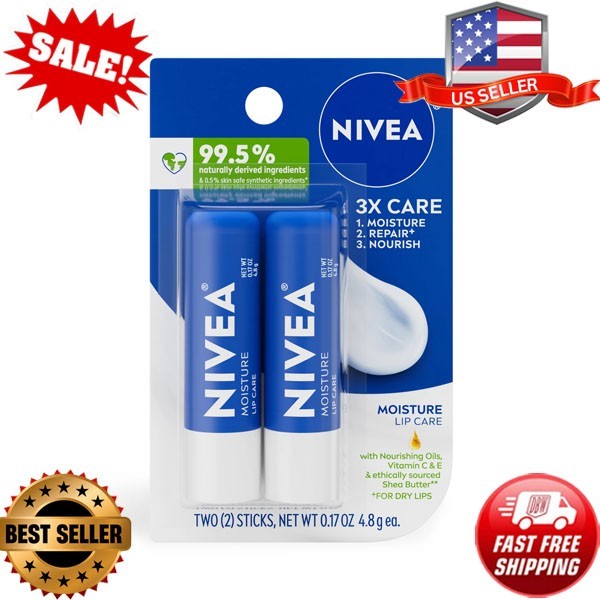 NIVEA Hydrating Lip Balm with Shea Butter & Vitamins C E for Moisture Care