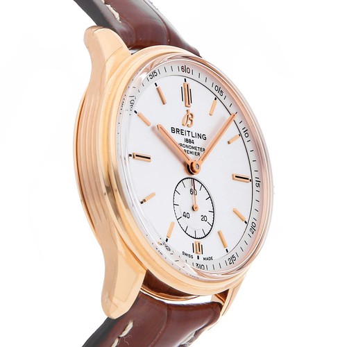 Breitling Premier Automatic Rose Gold 40mm Silver Dial Watch Strap R37340351G1P1 - Picture 3 of 5