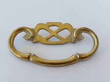 Vintage Drawer Pull Handle Cabinet Solid Brass 3.5" Wide 1.75" CTC