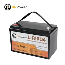 12V 100Ah LiFePO4 Lithium Iron Phosphate Battery For Deep RV Marine Solar System