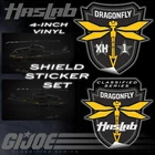 GI JOE HasLab Classified Series DRAGONFLY Shield logo 4-inch vinyl sticker set