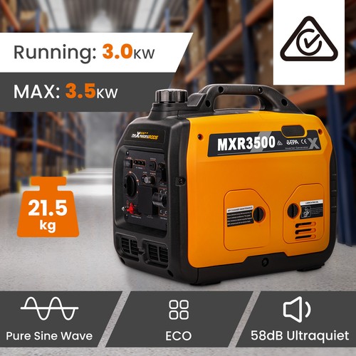 Quiet Generator Inverter 3Kw Rated 3.5KW Max Pure Sine Portable Camping Caravan - Picture 3 of 16