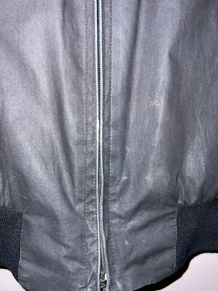 老式原装 BARACUTA G9 PLAID LINED HARRINGTON 夹克褪色黑色 XL — 第 4/4 张图片