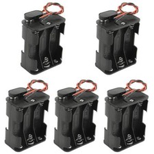 5 Pack 6 x 1.5V AA Battery Holder with Connector and Hard Plastic Housing T T...
