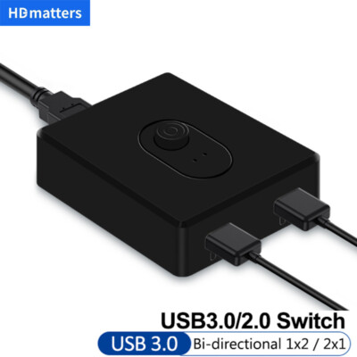 2 Ports USB KVM Switch Hub USB 3.0 2.0 Bidirektionaler 2X1 Switcher Splitter 1X2