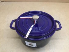 Staub Cast Iron 4-qt Round Cocotte - Dark Blue