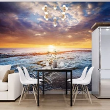 3D Sunrise Clouds ZHUA45597 Wallpaper Wall Murals Removable Self-adhesive Ann