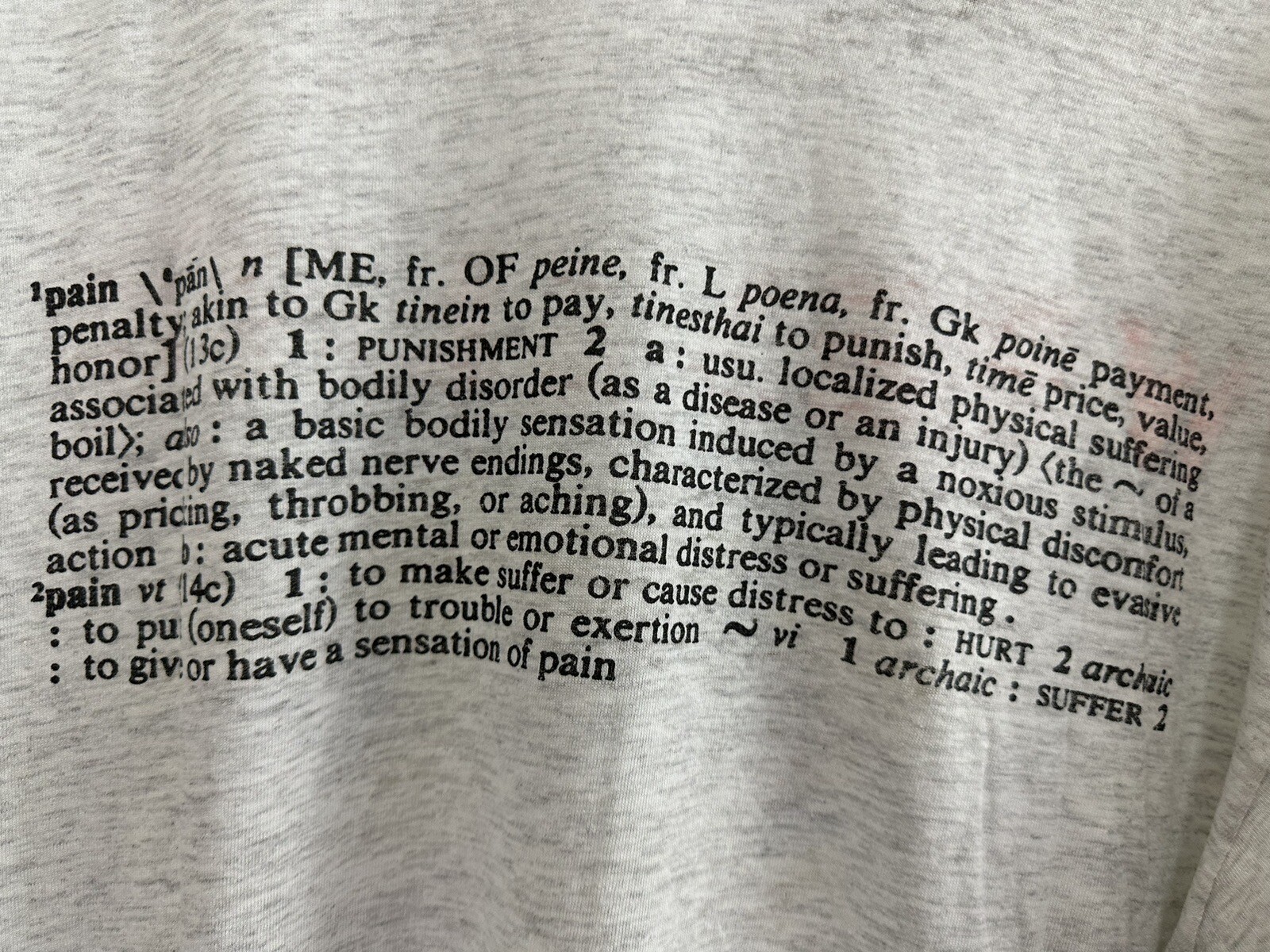 VTG Wrestling Intense Legal Pain Dictionary Definition Worn Thin T-Shirt XL image 4