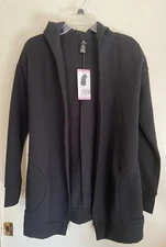 NWT ~Active Life Women’s Black Cardigan Hoodie~ Open Front~Size Small