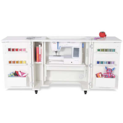 Arrow Sewing Kangaroo Bandicoot Sewing Cabinet With Wheels Ash White K8211