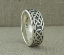 Sterling Silver Celtic Love Knot Wedding Ring KEITH JACK Gift Box Size 8.5