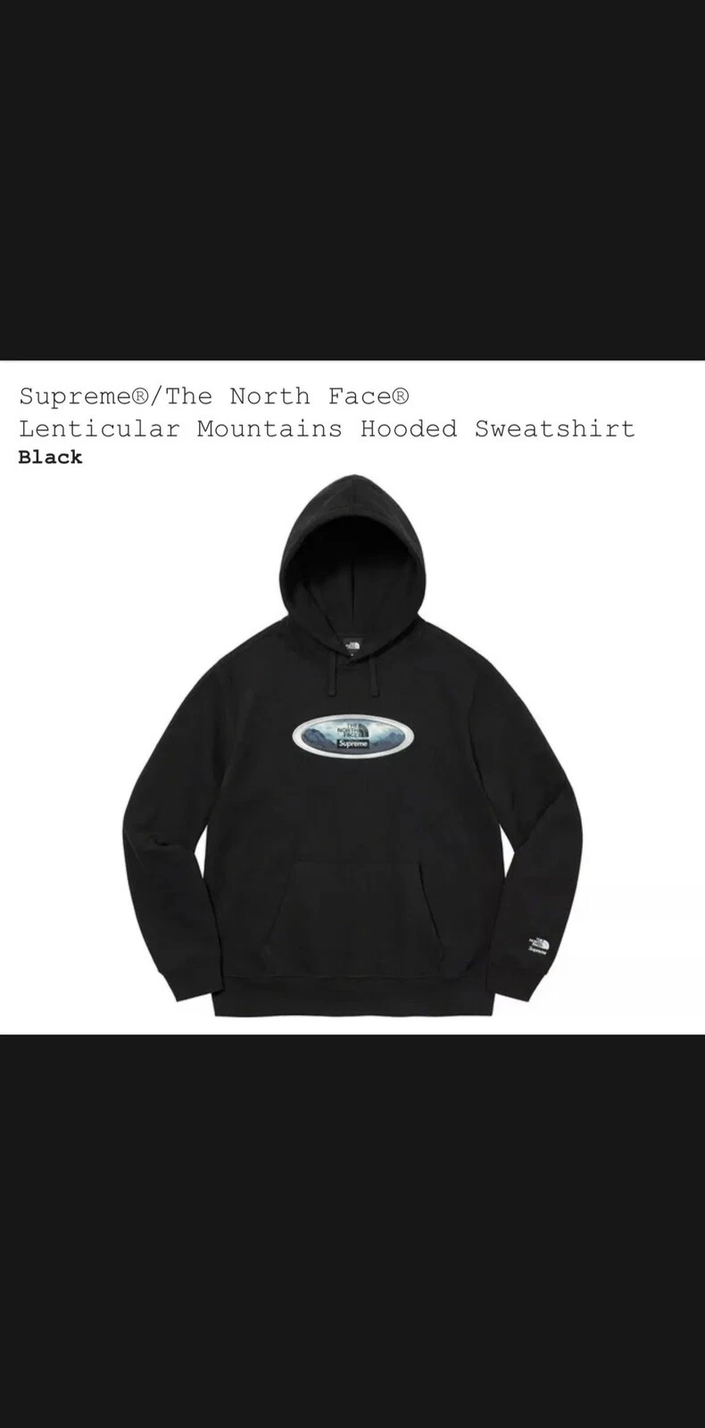 Supreme The North Face lenticular Mountains Hooded sweatshirt large brand new