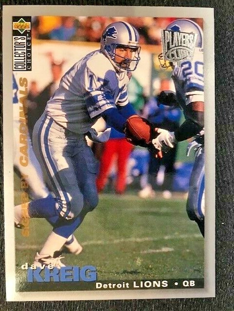 Dave Krieg 1995 Upper Deck Collector's Choice Player's Club Platinum Parallel