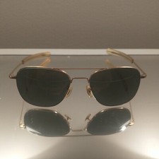 58 20MM RANDOLPH ENGINEERING USA GOLD PLATED ORIGINAL PILOT AVIATOR SUNGLASSES