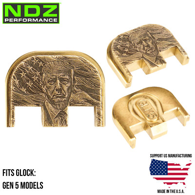 NDZ Brass Donald Trump Fits Glock Gen 5 17 19 23 26 45 47 Slide