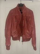 Pepe Jeans London Pink Jacket Lydia Bomber Retro Lamb Leather Pink Size Small