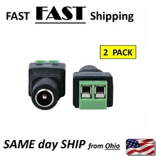 2 PACK - Female 5.5 x 2.1 mm DC Power Connector Jack Plug for CCTV