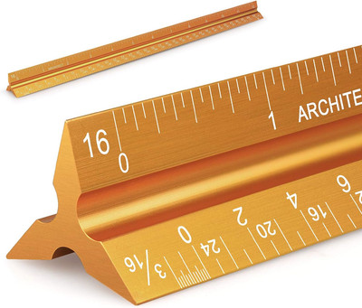12'' Architectural Scale Ruler Aluminum Architect Scale Triangular Scale Ruler fo