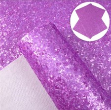 Super chunky Neon Purple Glitter FAUX LEATHER ROLL 12 x 55" WHOLESALE