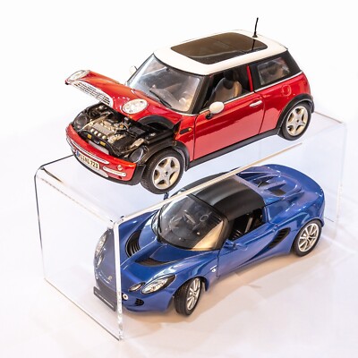 Acrylic Display Shelves Risers Plinths Stands for 1/18 diecast model ...
