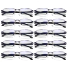 10PK Mens Rectangular Rimless Blue Light Blocking Reading Glasses Unisex Readers
