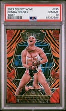 2023 Panini Select Ronda Rousey Tiger Prizm Premier Level WWE #135 POP 1 PSA 10