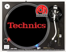 Technics Classic Red on Black - DJ slipmat for LP turntable record player 