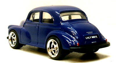 LOOSE 2024 MATCHBOX 1:64 DARK BLUE MORRIS MINOR SALOON WHEEL SWAP