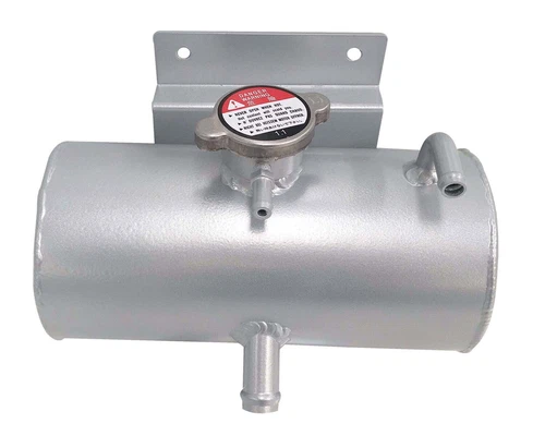 1,5L Universal Kühlmittelausdehnung Aluminium horizontal rund Sammelbehälter mit Deckel - Bild 3 von 9