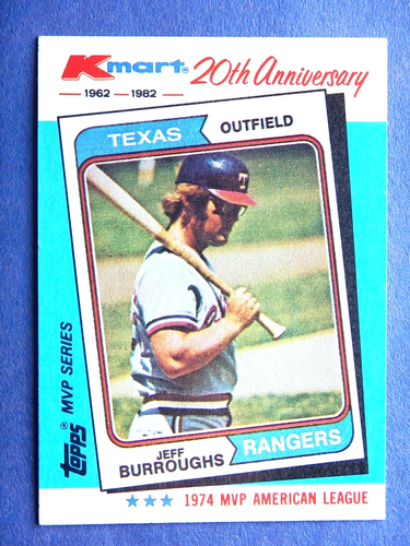 Jeff Burroughs #25/44 Kmart Topps 1982 Baseball Card (Texas Rangers) *LN