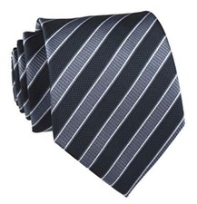Men's Gingham Check Stripe Ties Pattern Business Formal One Size Dark Grey