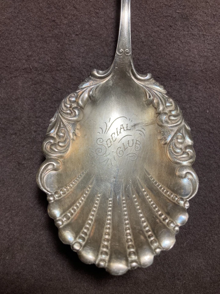 De colección Social Club Rogers Bros Elegante Cuchara para Servir Bayas Oro Lavado Acanalado Hotel Foto 2 de 4