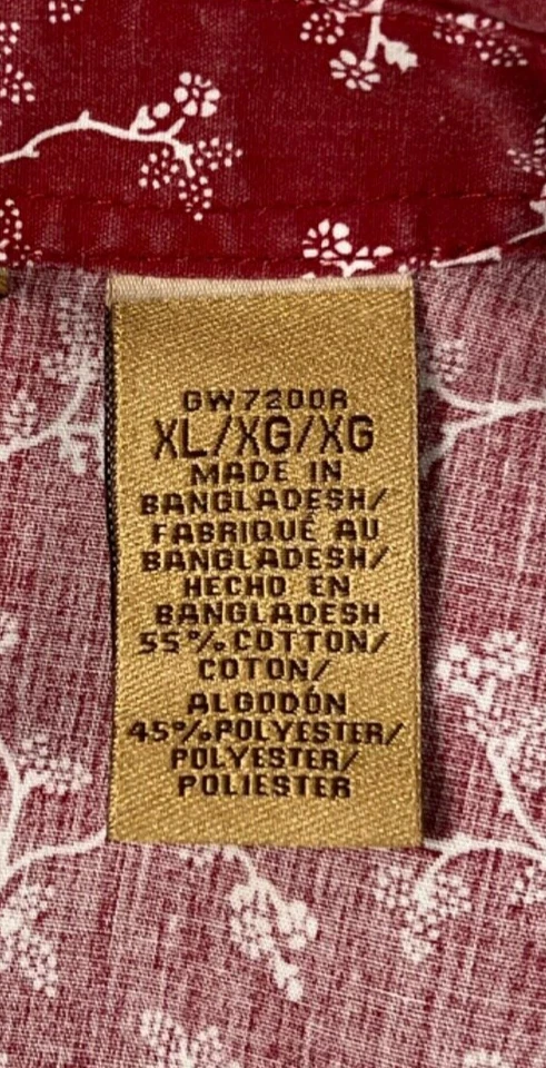 Wrangler Western Pearl Snap Shirt Youth XL Red Embroidered Geometric Rodeo - Image 2 of 4