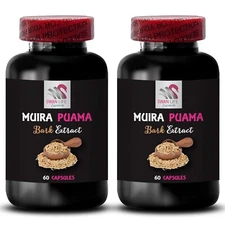 Brain Activation - MUIRA PUAMA BARK EXTRACT - Focus Support 2 Bottles 120 Caps
