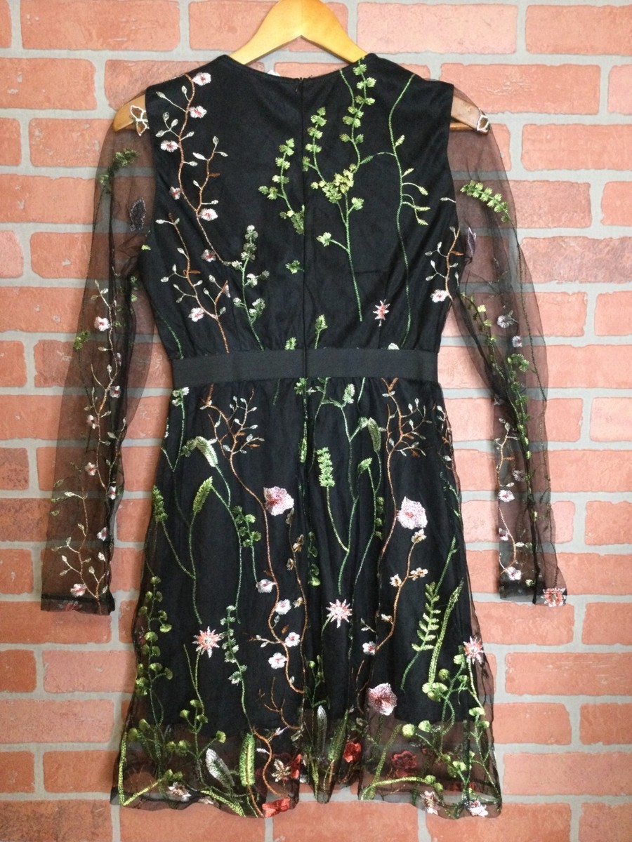 sachin and babi light blue dress Black Sheer Embroidered Dress main image 0