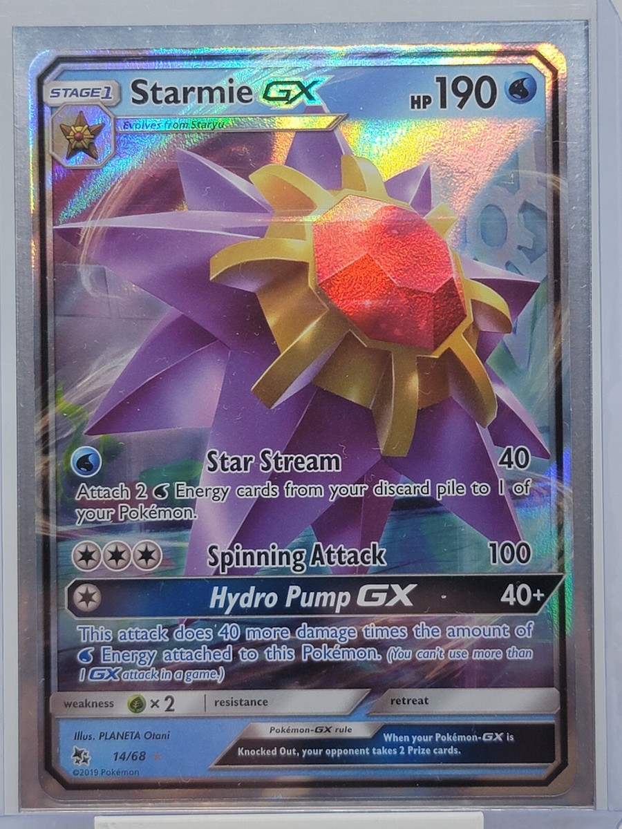 Starmie GX 14/68 Hidden Fates- NM Ultra Rare Full Art Pokémon Card