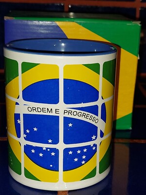 Brazil Brasil Ordem E Progresso 'Order & Progress' Coffee Mug Cup NEW in Box