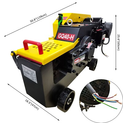 220V 3PH GQ40-H Steel Bar Cutting Machine with Clutch Electric Rebar ...