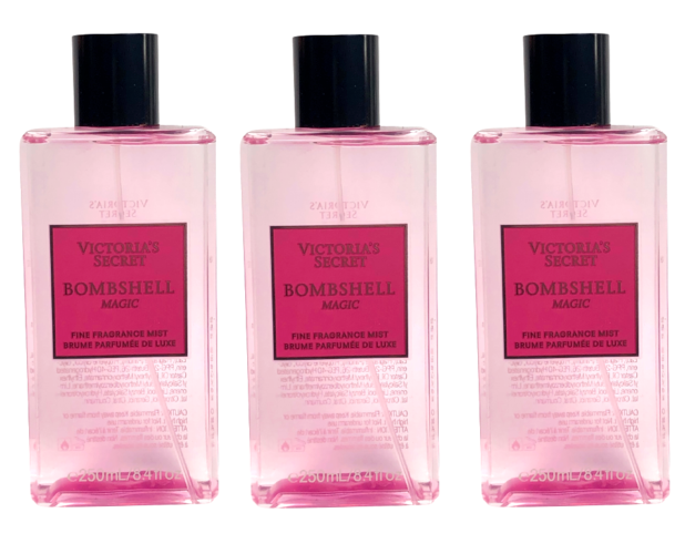 3X VICTORIA'S SECRET BOMBSHELL MAGIC FRAGRANCE BODY MIST SPRAY