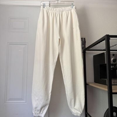 NWT CALIFORNIA INCLINE ivory off white cream cotton cropped jogger sweat pants