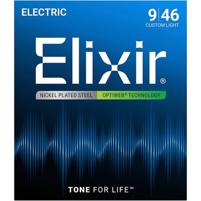 Elixir Electric Guitar Strings with OPTIWEB Coating, Custom Light (.009.046)