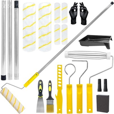 Professionelles Farbroller Set mit ergonomischem Gummigriff und Verlängerungen