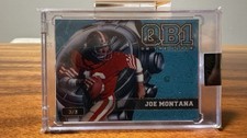 Wild Card QB1 On The Clock Joe Montana 3/3 Serial Numbered Football Card