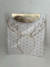 Brand New In Packet Gold Metal Bell Antlers Headband
