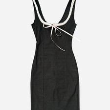 Women’s Windsor Black Mini Dress w/ Ribbon  Trim Size XS