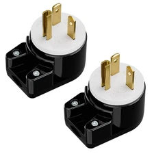 2 PCS USA 3-Prong Male AC Plug Right Angle ETL Nema 5-20P Rewirable Plug