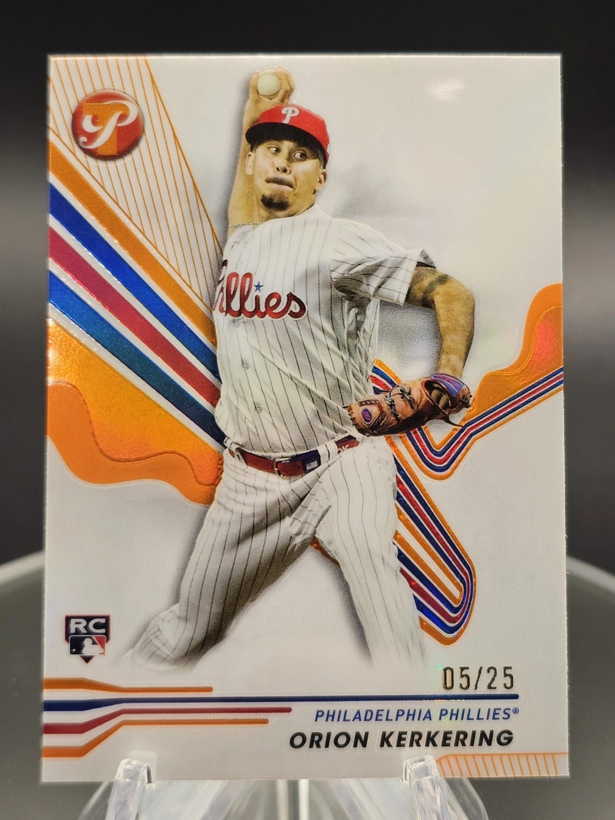 2024 Topps Pristine Orange Refractor Orion Kerkering RC #'d /25 Phillies #125