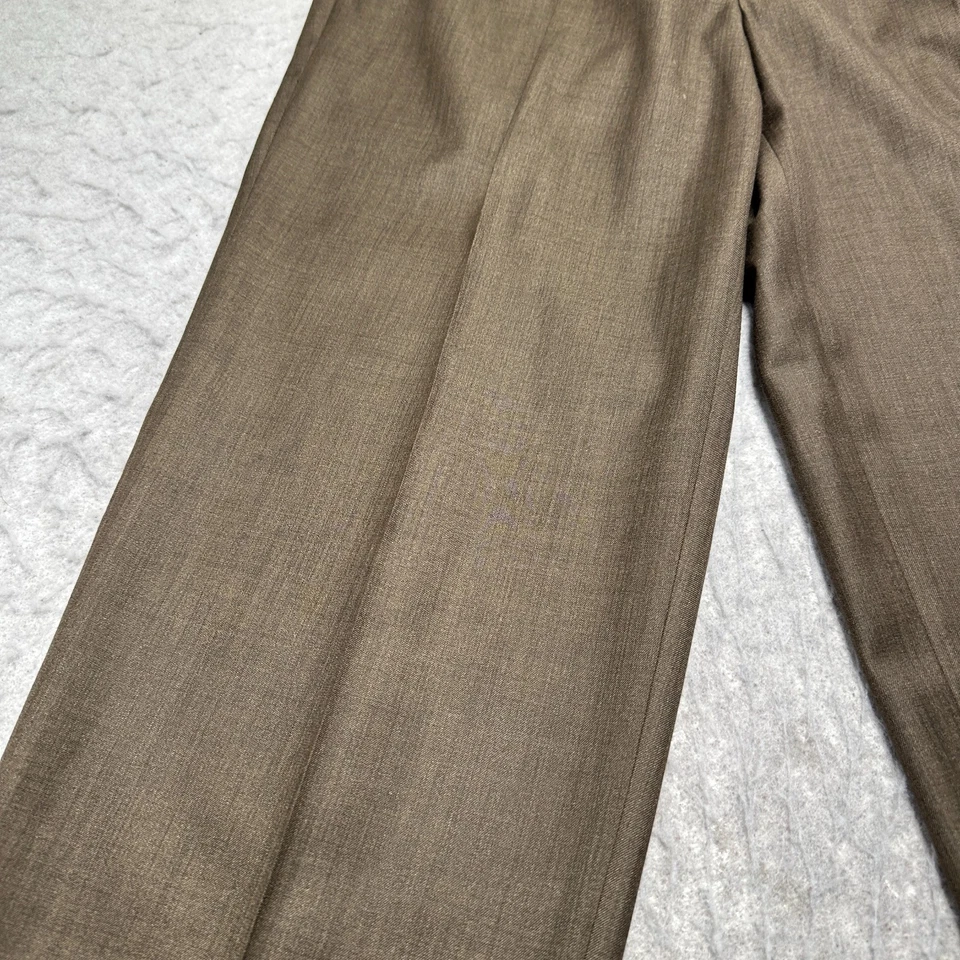 Pantalones de vestir Axist marrón plisados puños rectos mezcla de rayón para hombre talla 34 x 32 Foto 3 de 4